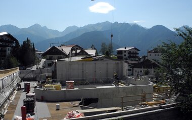 Bauarbeiten bei der U-Bahn Serfaus bei der Station Kirche neu in Serfaus Fiss Ladis in Tirol | © Serfaus Fiss Ladis