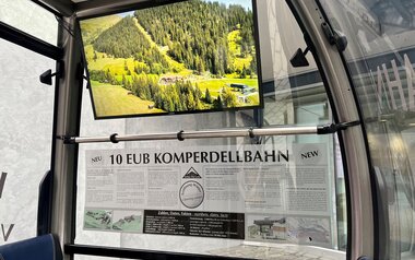 Bildschirm in der neuen Komperdellbahn Serfaus-Fiss-Ladis in Tirol | © Seilbahn Komperdell GmbH