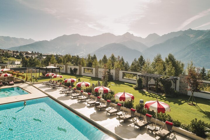 Outdoor pools at Hotel Fisserhof