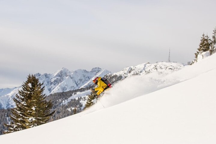 Unterwegs auf den schneebedeckte Pisten